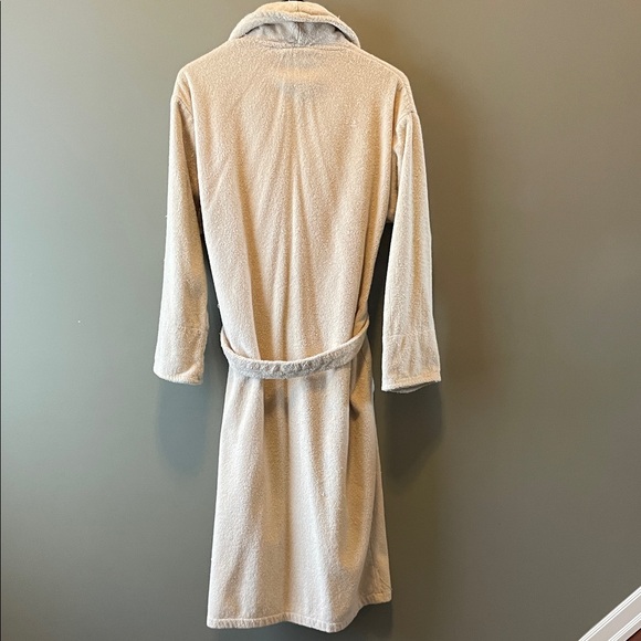 Towel Plush Robe Cream Bathrobe wt Belt Long Sleeve Comfortable Soft 100% Cotton - Picture 8 of 10